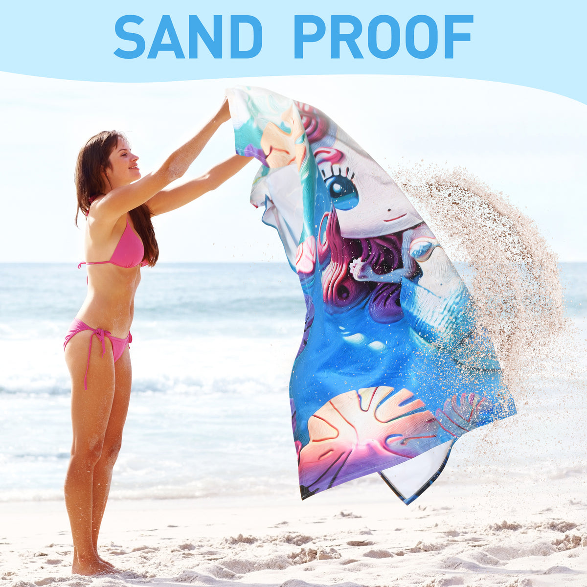 Tirrinia Quick Dry Lightweight Beach Poncho Towel With Hood for Adult detail view
