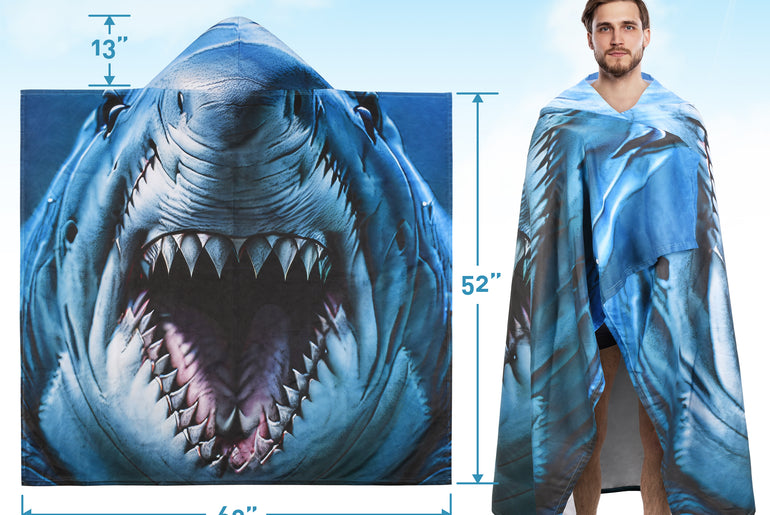 Tirrinia Quick Dry Lightweight Beach Poncho Towel With Hood for Adult size chart