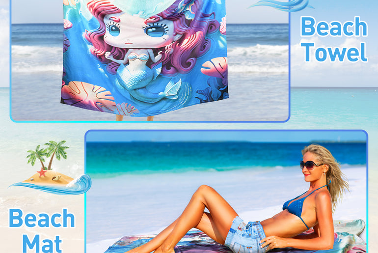 Tirrinia Quick Dry Lightweight Beach Poncho Towel With Hood for Adult side view