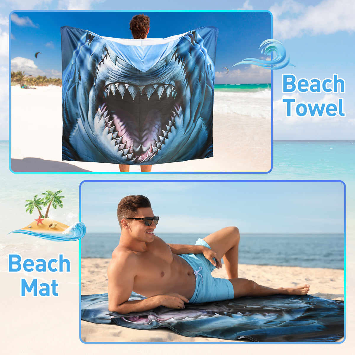 Tirrinia Quick Dry Lightweight Beach Poncho Towel With Hood for Adult product image 8
