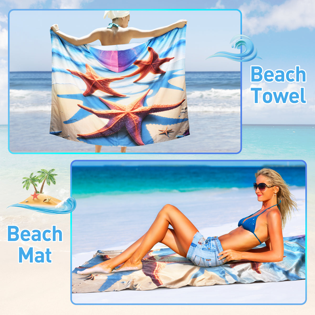 Tirrinia Quick Dry Lightweight Beach Poncho Towel With Hood for Adult product image 14