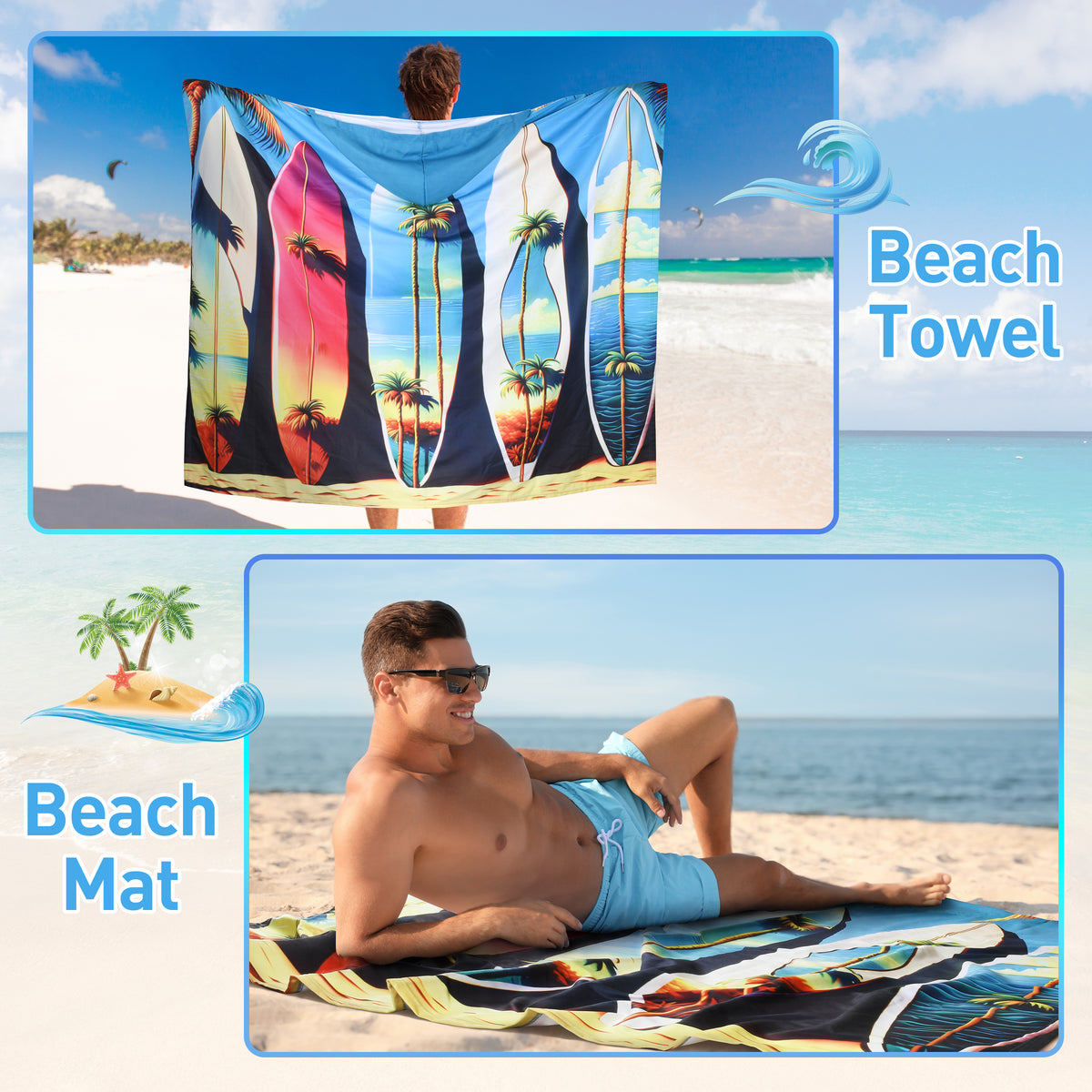 Tirrinia Quick Dry Lightweight Beach Poncho Towel With Hood for Adult product image 18