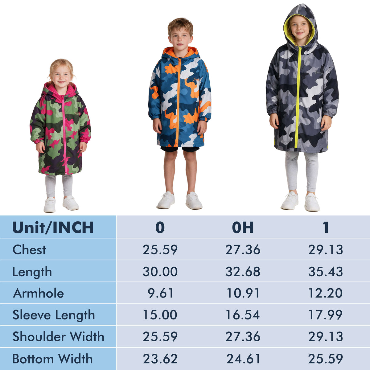 Tirrinia Kids Hooded Changing Robe — Waterproof Outer Sherpa Lined Swim Robe for Beach & Surf