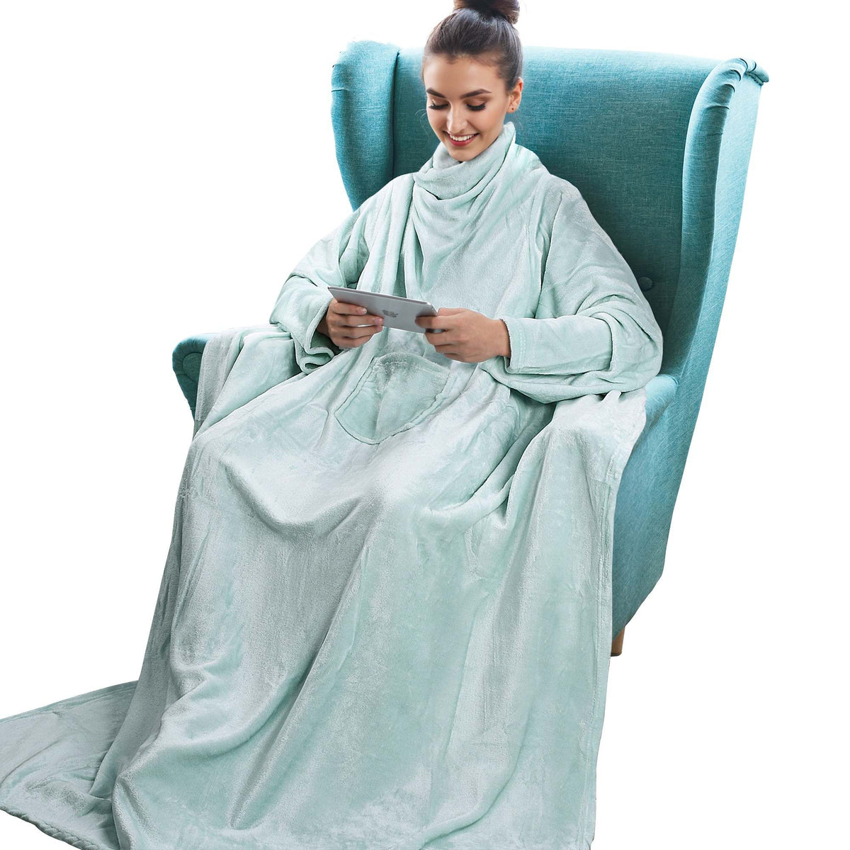 Light Color Fleece Wearable Blanket