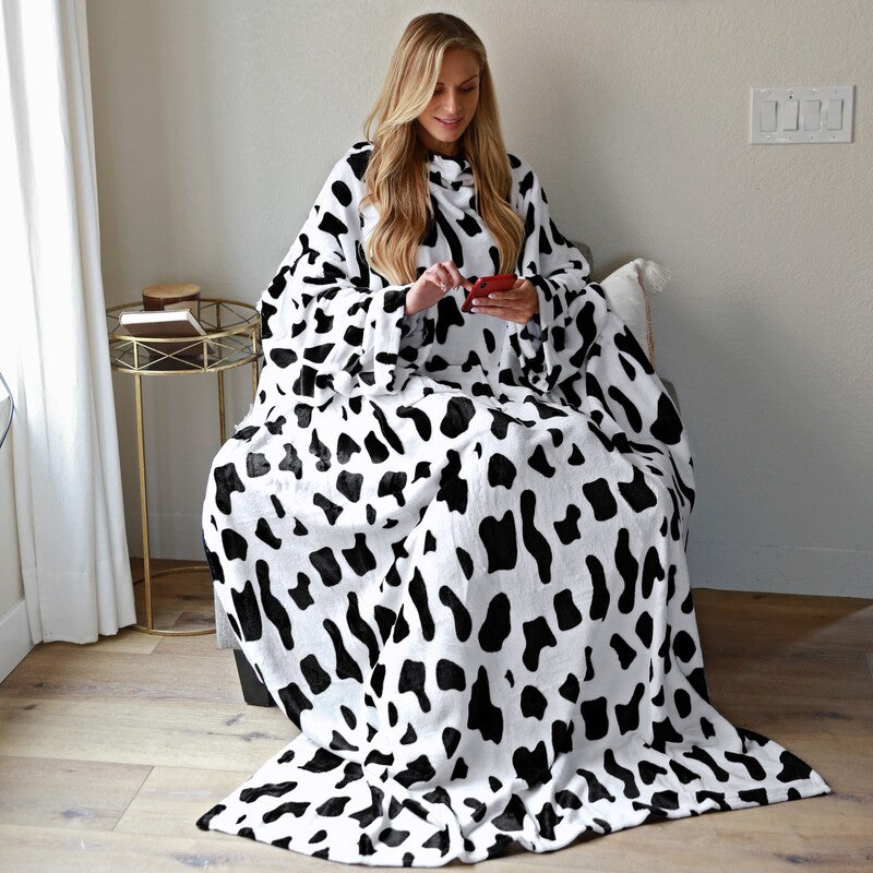 Fleece Wearable Blanket with Animal Patterns