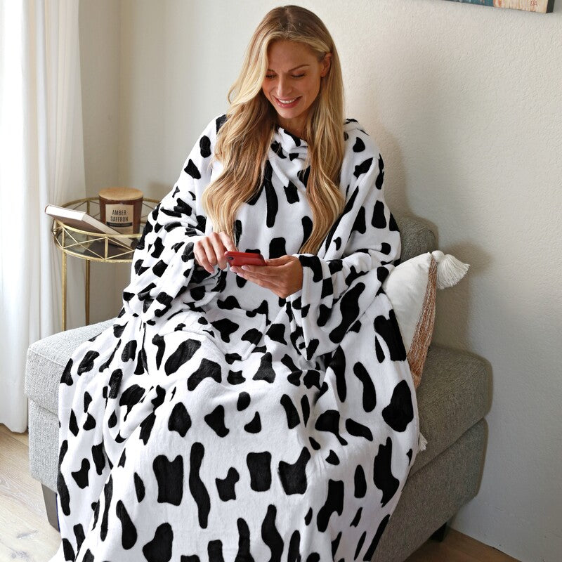 Fleece Wearable Blanket with Animal Patterns