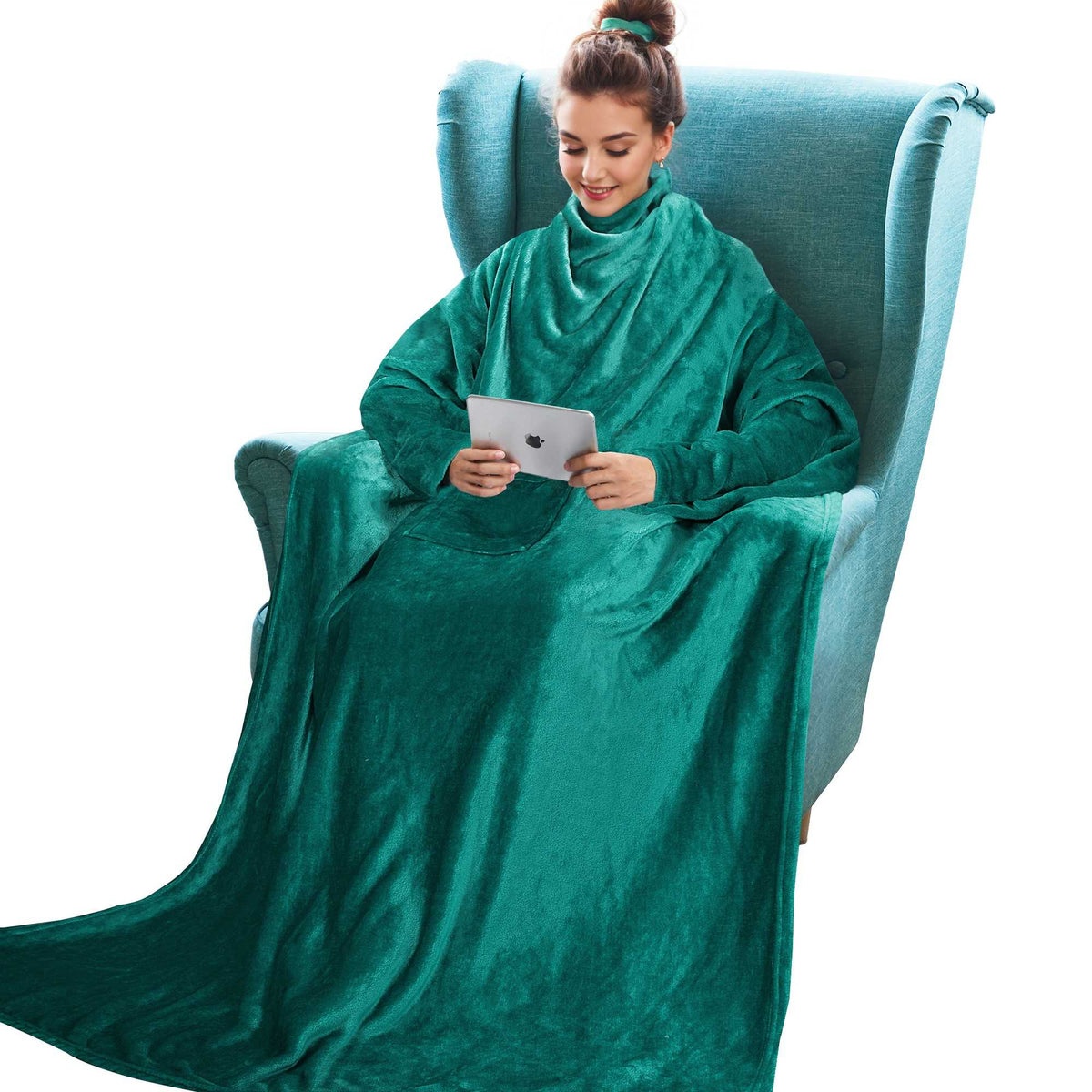 Light Color Fleece Wearable Blanket