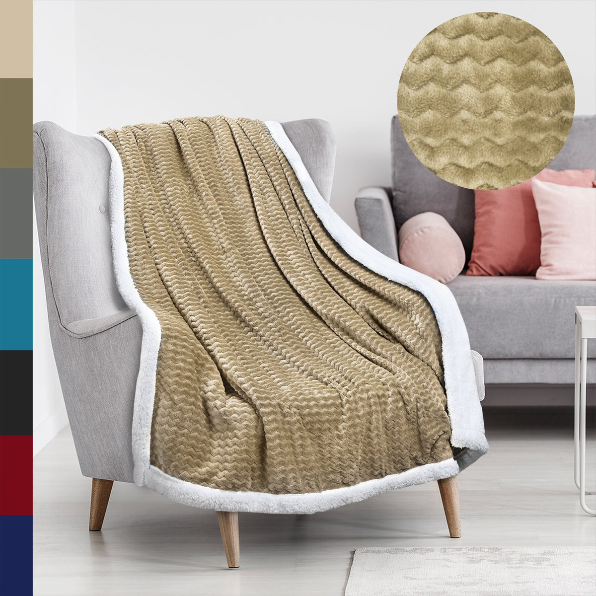 Chevron Sherpa Throw Blanket product image 21