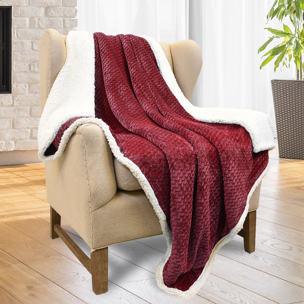 Chevron Sherpa Throw Blanket detail view