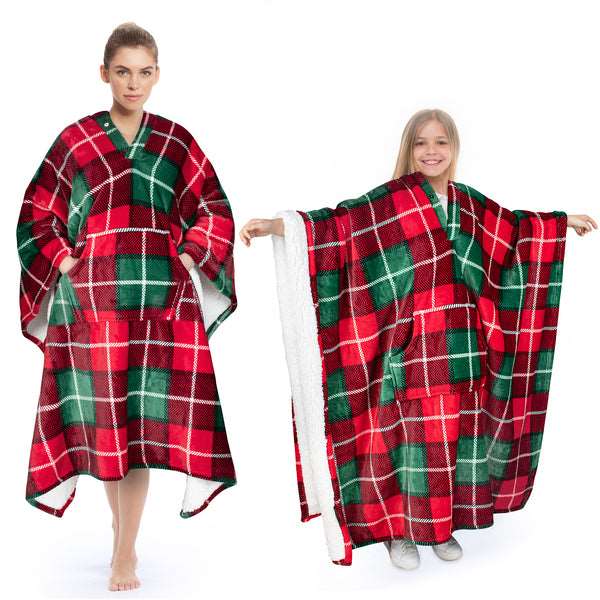 Sherpa Wearable Blanket Poncho Pattern