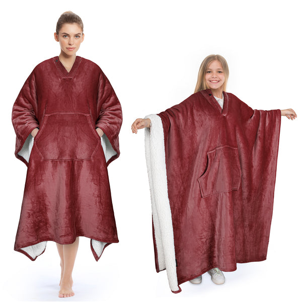 Sherpa Wearable Blanket Poncho