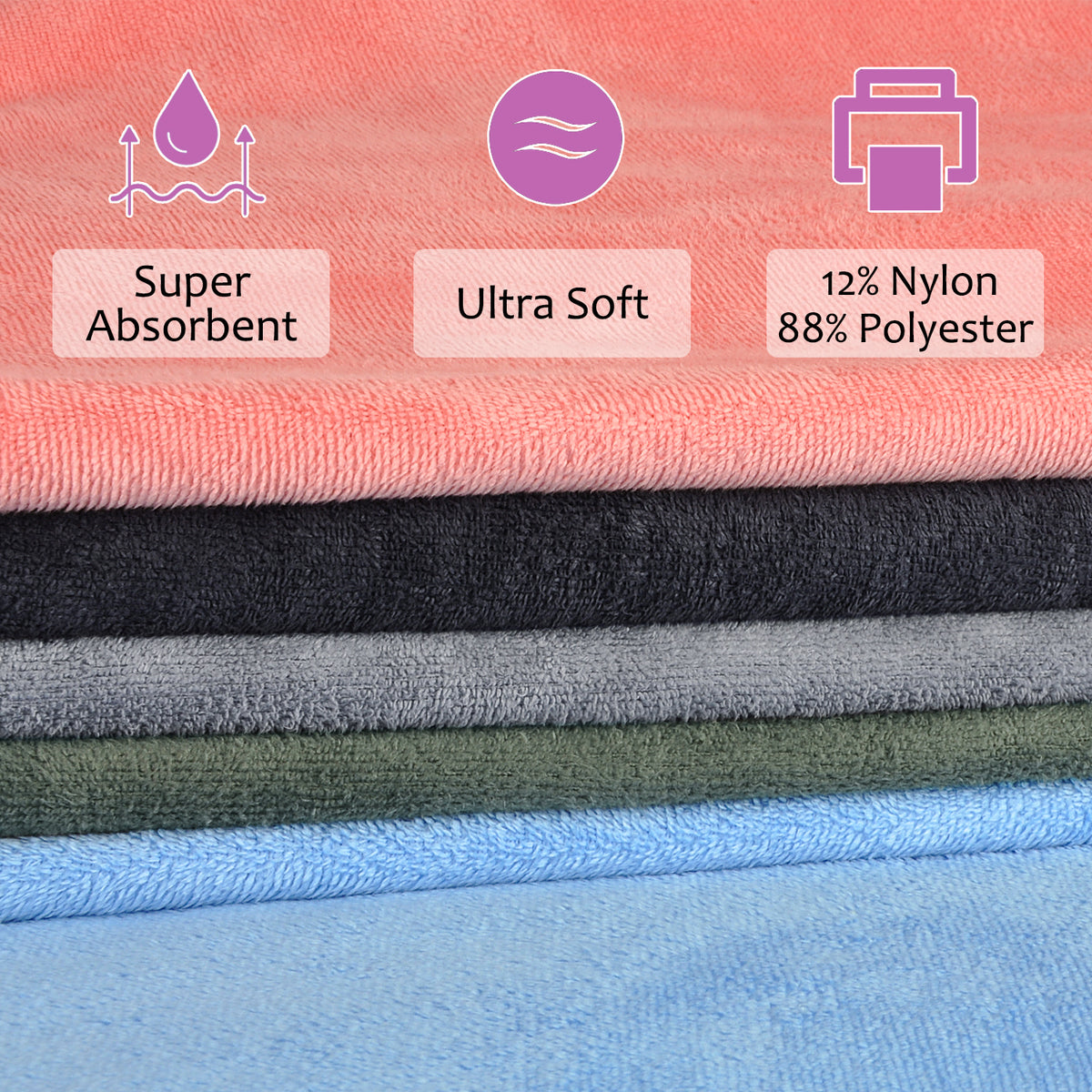 Tirrinia Unisex Beach Changing Towel With Hood for Summer back view