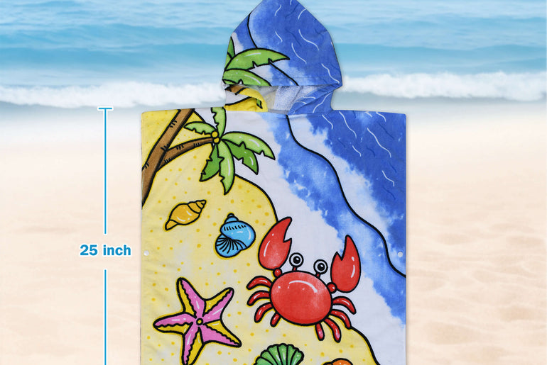 Tirrinia Kids Hooded Beach Towel Poncho – Soft Cotton Quick-Dry Bath & Swim Cover Up