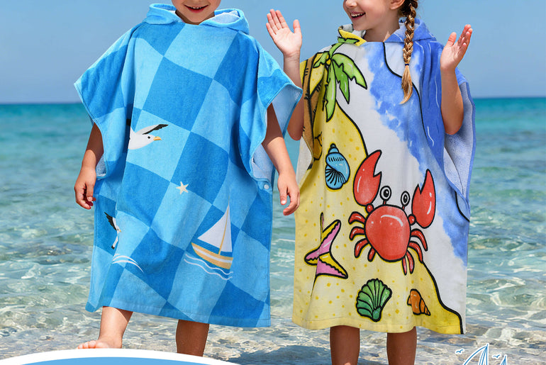 Tirrinia Kids Hooded Beach Towel Poncho – Soft Cotton Quick-Dry Bath & Swim Cover Up