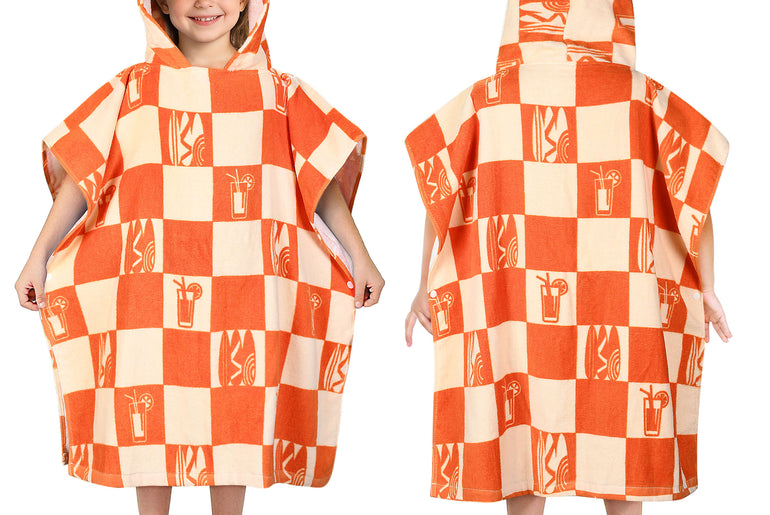 Tirrinia Kids Hooded Beach Towel Poncho – Soft Cotton Quick-Dry Bath & Swim Cover Up