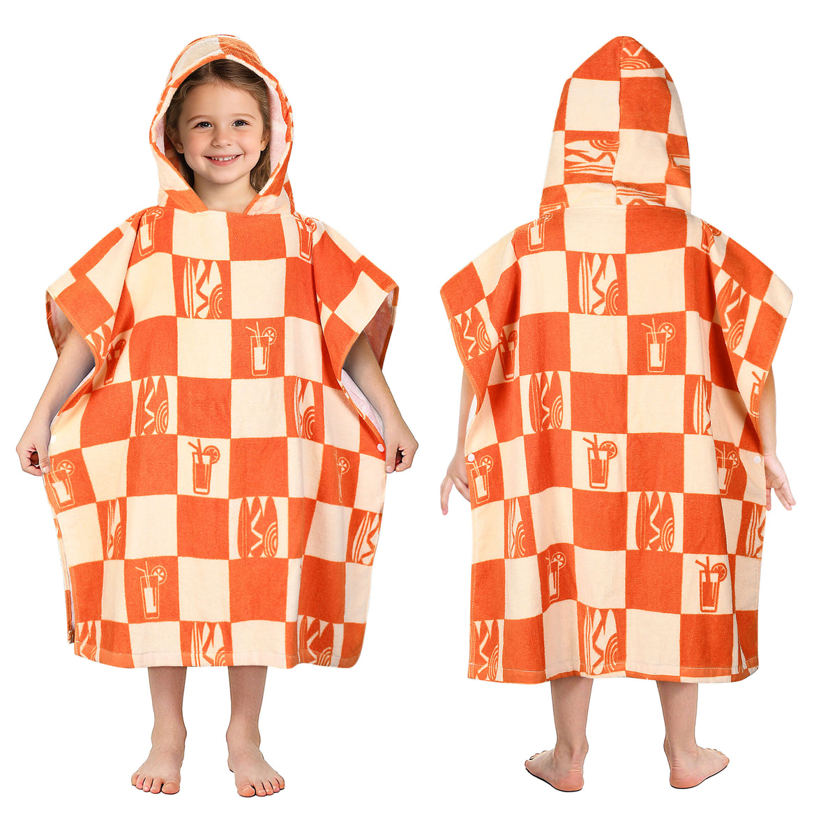 Tirrinia Kids Hooded Beach Towel Poncho – Soft Cotton Quick-Dry Bath & Swim Cover Up