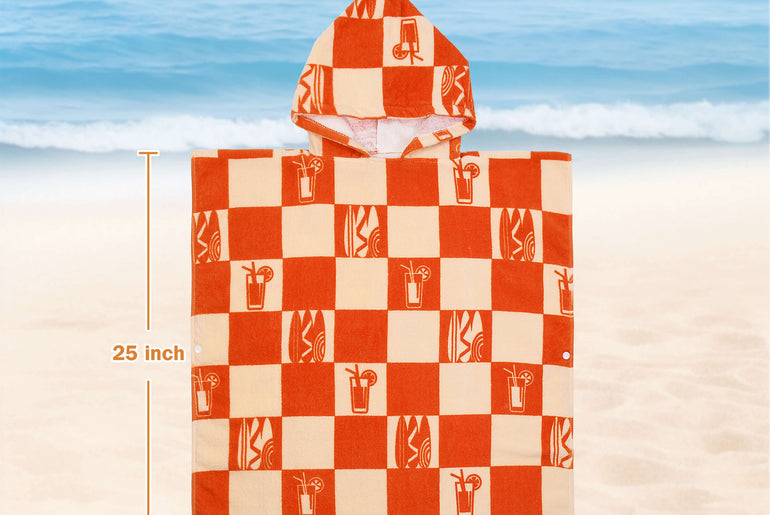 Tirrinia Kids Hooded Beach Towel Poncho – Soft Cotton Quick-Dry Bath & Swim Cover Up