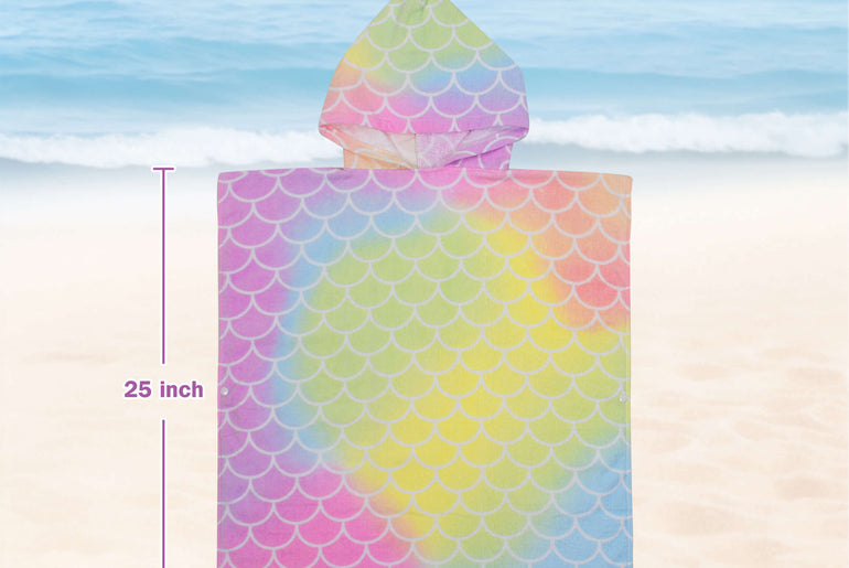 Tirrinia Kids Hooded Beach Towel Poncho – Soft Cotton Quick-Dry Bath & Swim Cover Up