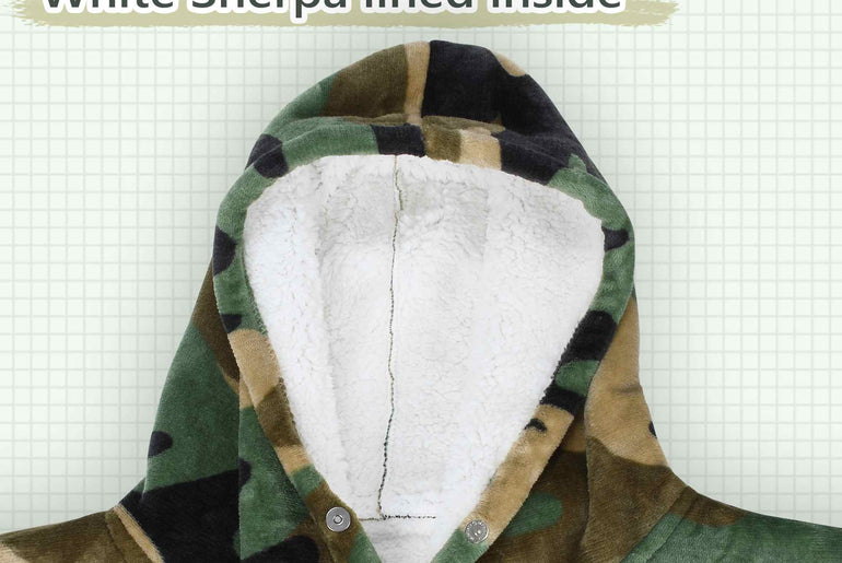 Camo Oversized Hoodie Blanket side view
