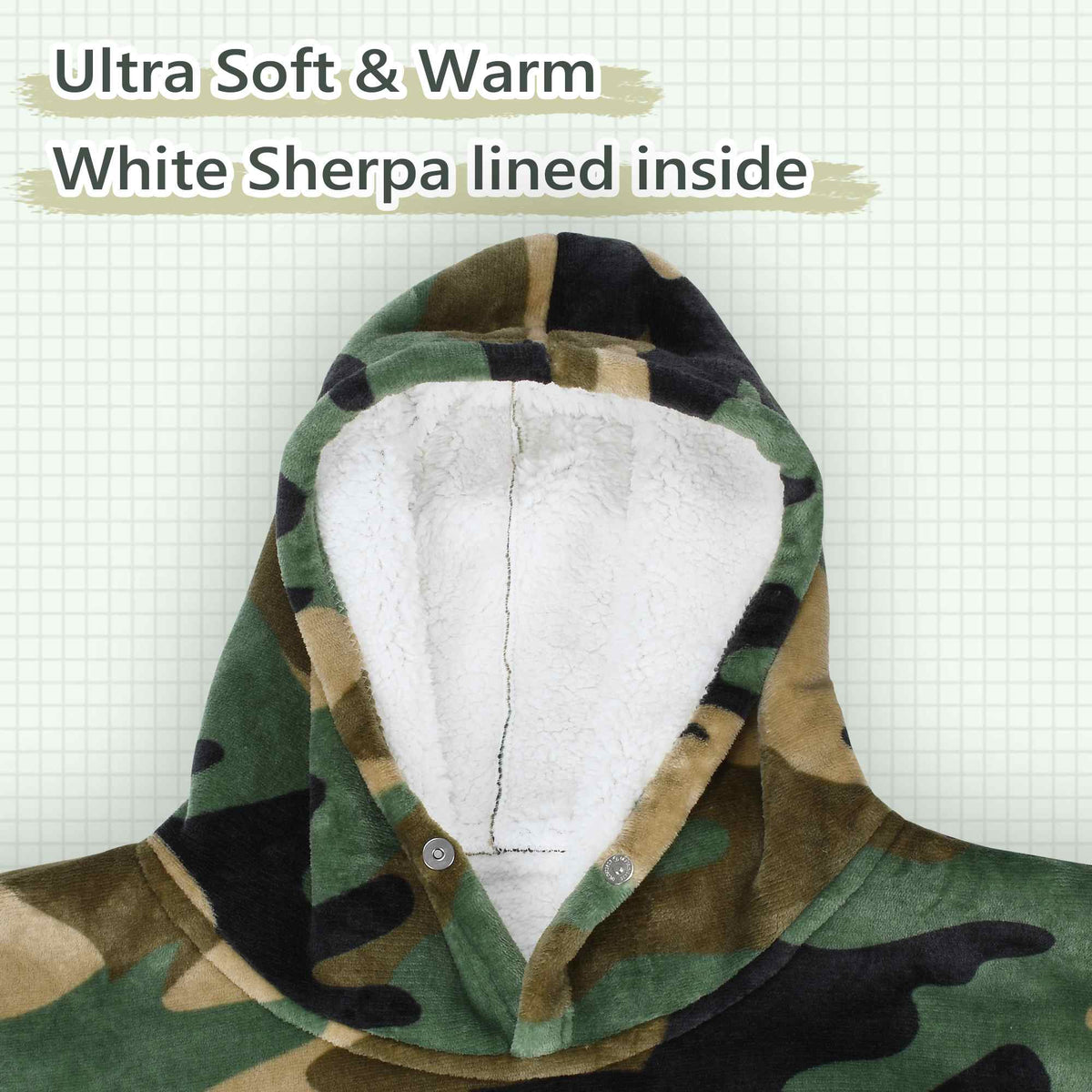 Camo Oversized Hoodie Blanket side view