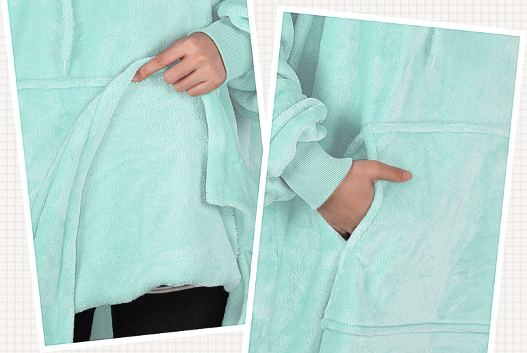 Fleece Oversize Blanket Sweatshirt Dress Thin style