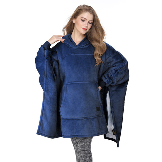 Sherpa Batwing Sleeve Blanket Sweatshirt front view