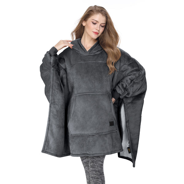 Sherpa Batwing Sleeve Blanket Sweatshirt side view