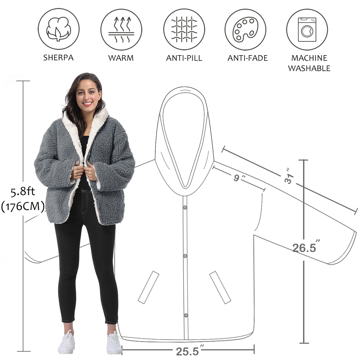 Reversible Sherpa Hooded Jacket
