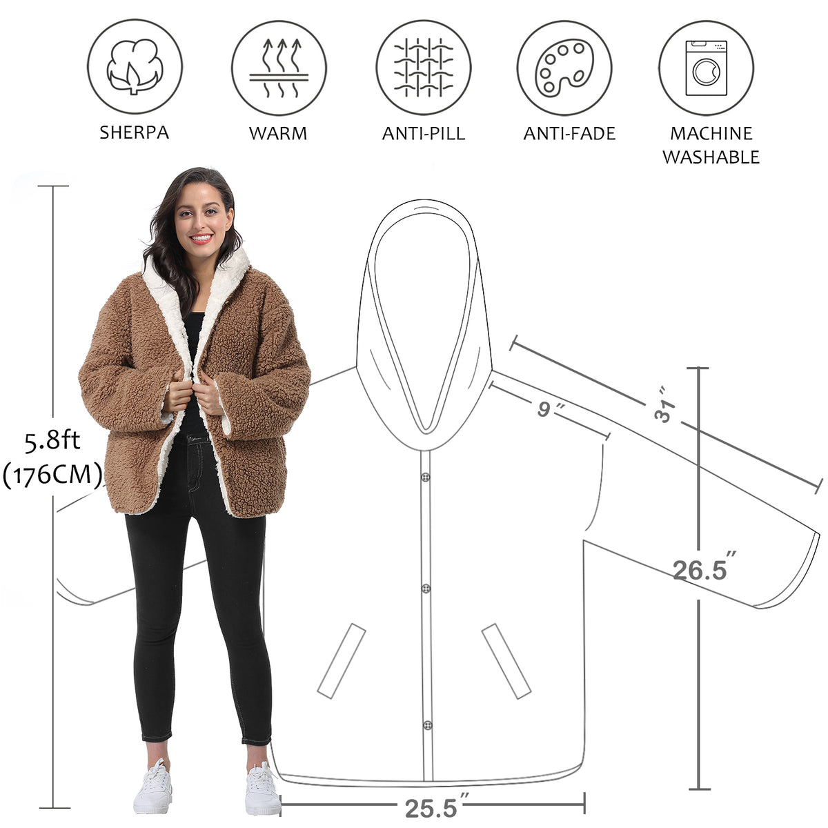 Reversible Sherpa Hooded Jacket
