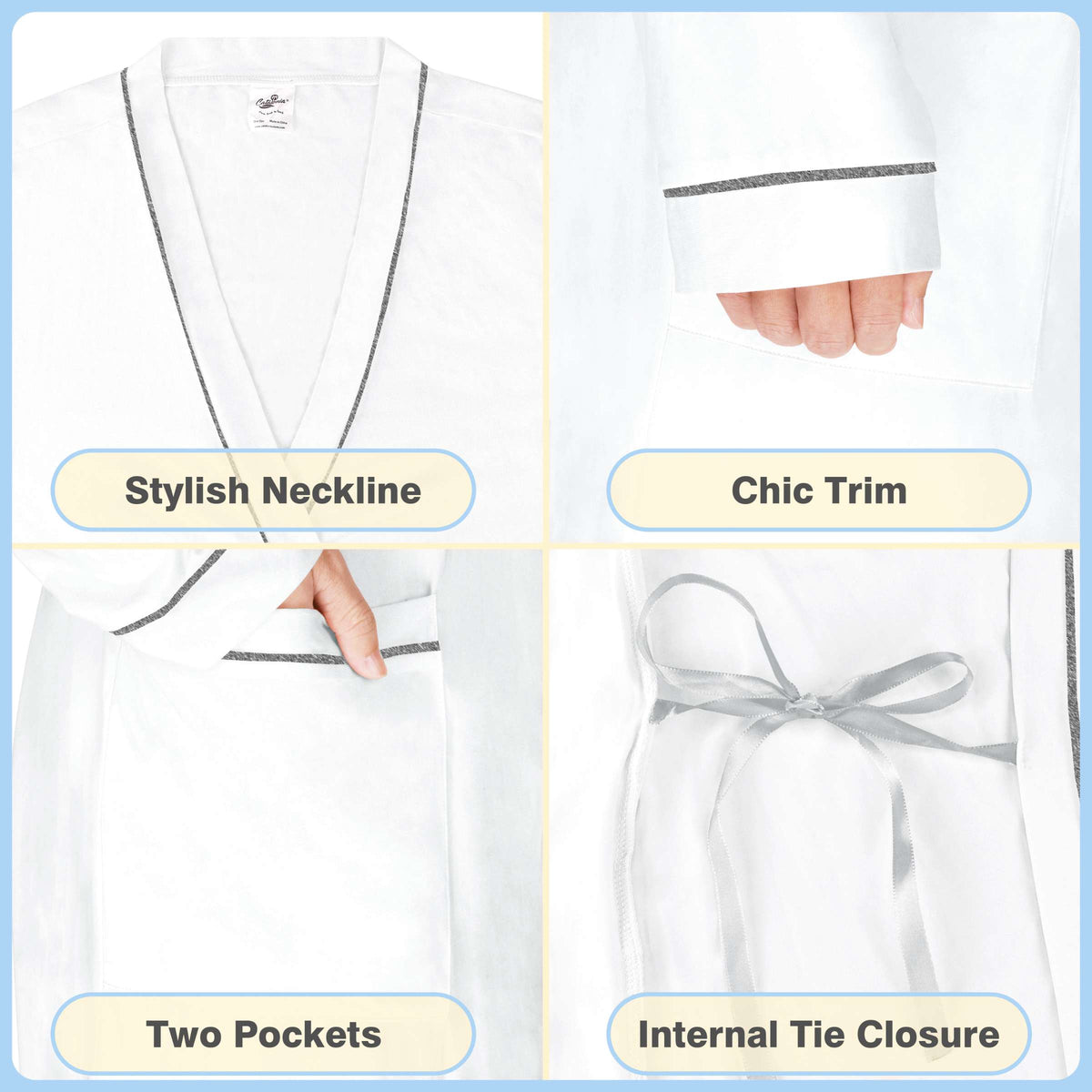 Tirrinia White Lightweight Women's Robes