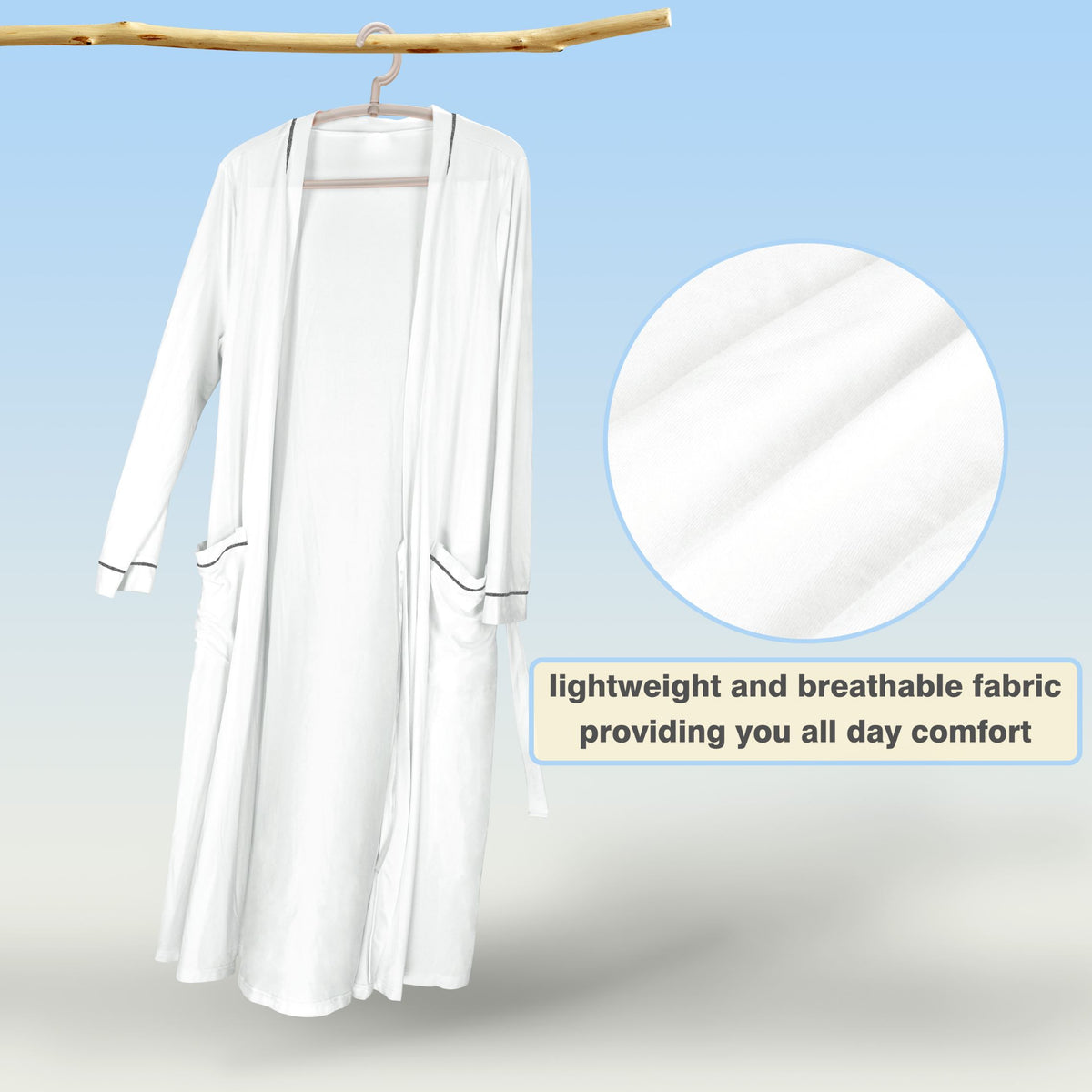 Tirrinia White Lightweight Women's Robes