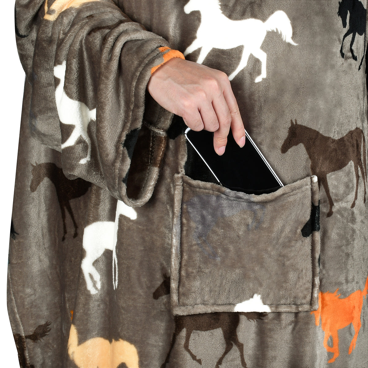 Brown Taup Horse Wearable Blanket Single Layer