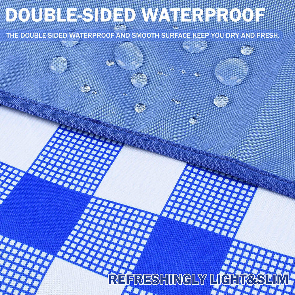 Summer Warp Knit Fabric Waterproof Beach Blanket, 60”x 80”