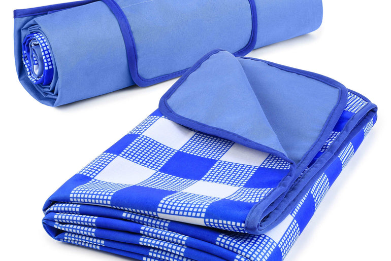 Summer Warp Knit Fabric Waterproof Beach Blanket, 60”x 80”
