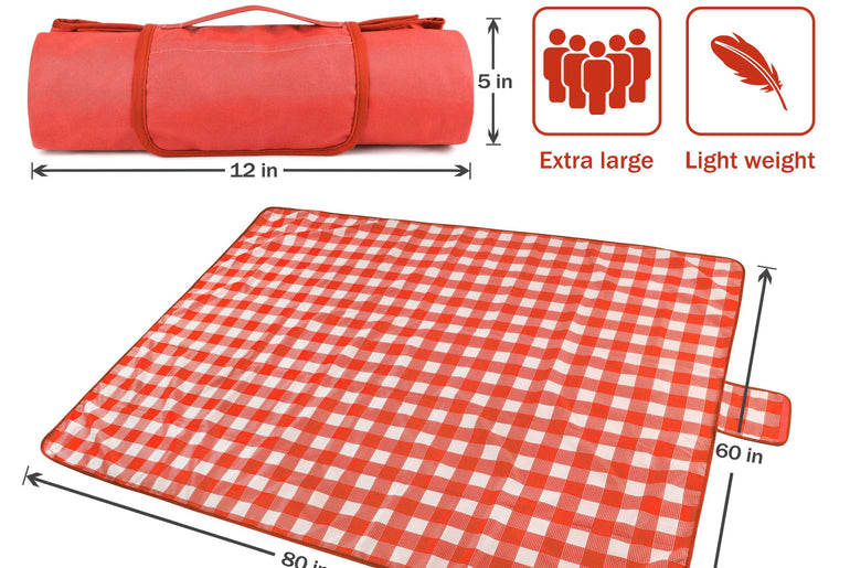 Summer Warp Knit Fabric Waterproof Beach Blanket, 60”x 80”