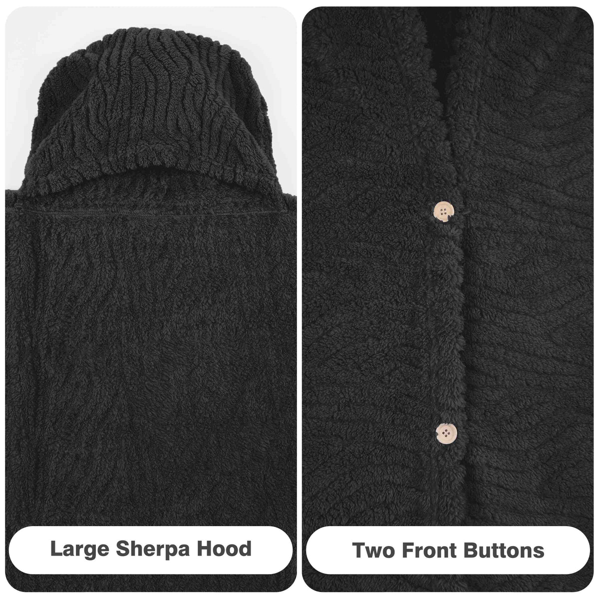 Tirrinia Wrap Shawl Poncho Cape with Hood for Women front view