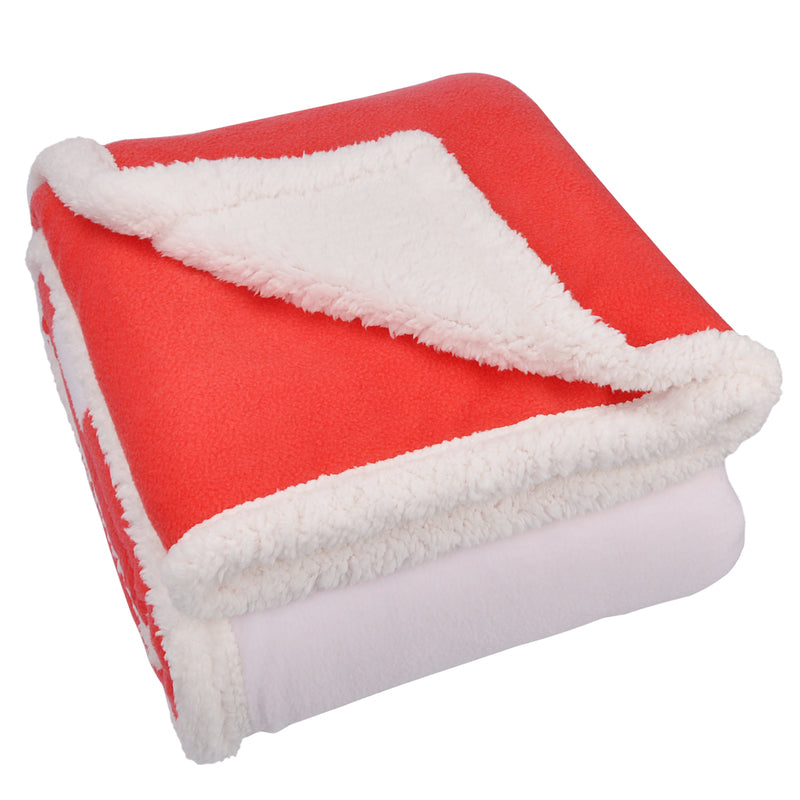 Cozy and Lightweight Canadian flag Plush Fuzzy Blanket front view