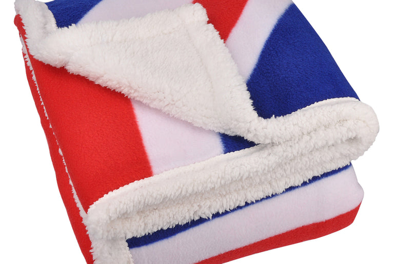UK Flag Sherpa Throw Blanket front view