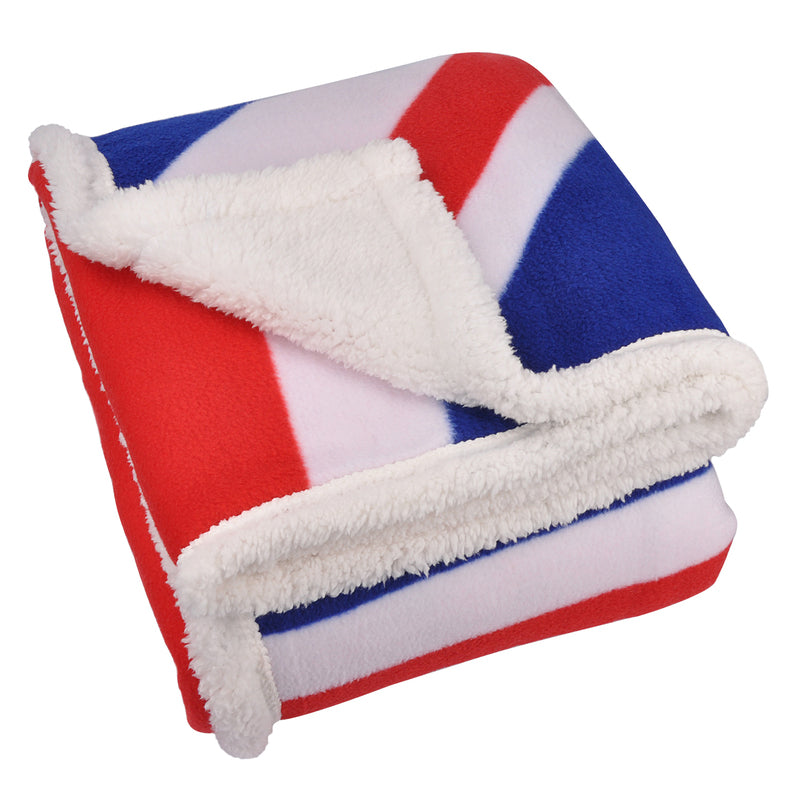 UK Flag Sherpa Throw Blanket front view