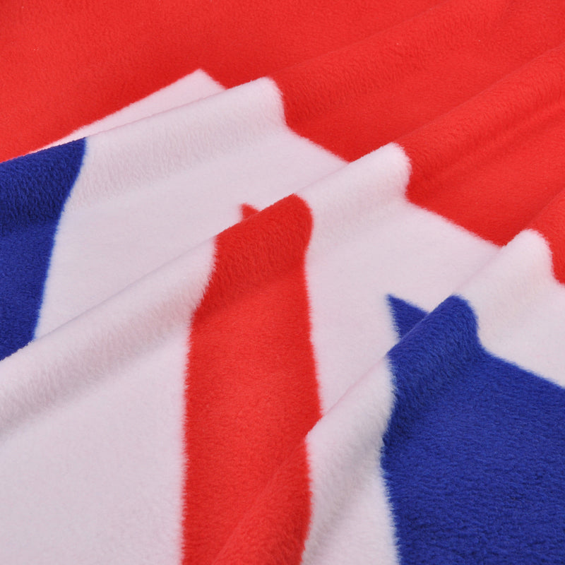 UK Flag Sherpa Throw Blanket back view