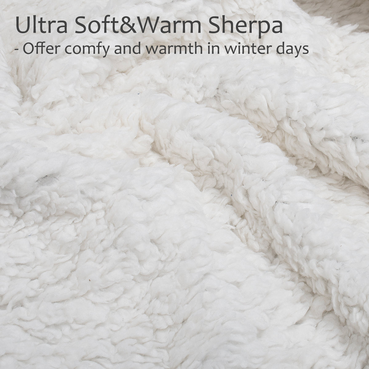 Queen Size Sherpa Throw Blanket side view