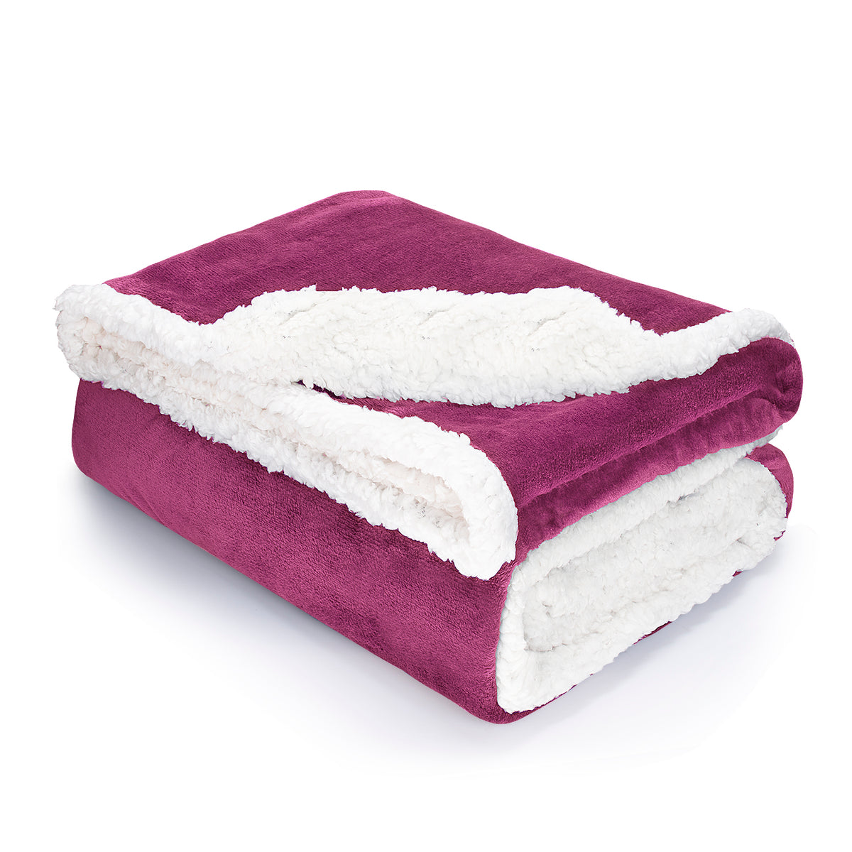 Violet Red Sherpa Throw Blanket