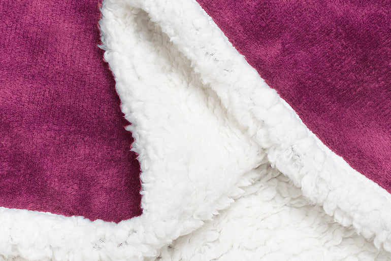 Violet Red Sherpa Throw Blanket