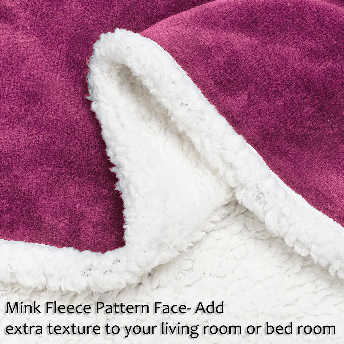 Violet Red Sherpa Throw Blanket