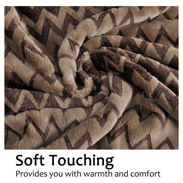 Chevron Plush Sherpa Blanket back view