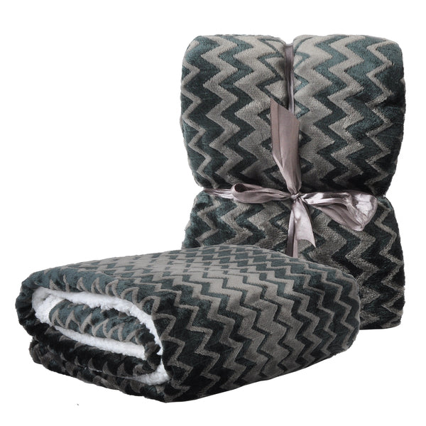 Chevron Plush Sherpa Blanket product image 5