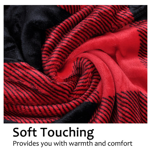 Plaid Red Sherpa Throw TV Blanket for Christmas