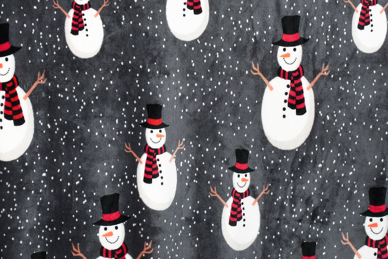 SnowMan Sherpa Throw Blanket