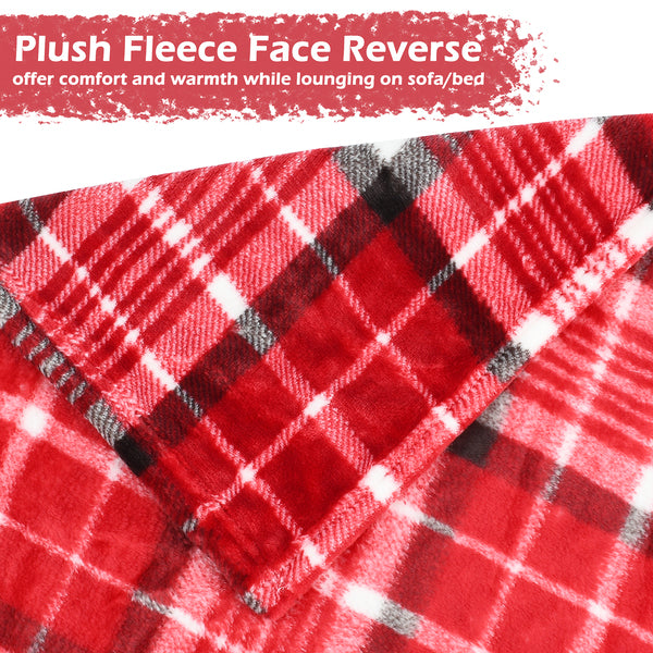 Buffalo Plaid Throw Blanket for Summer close-up detail