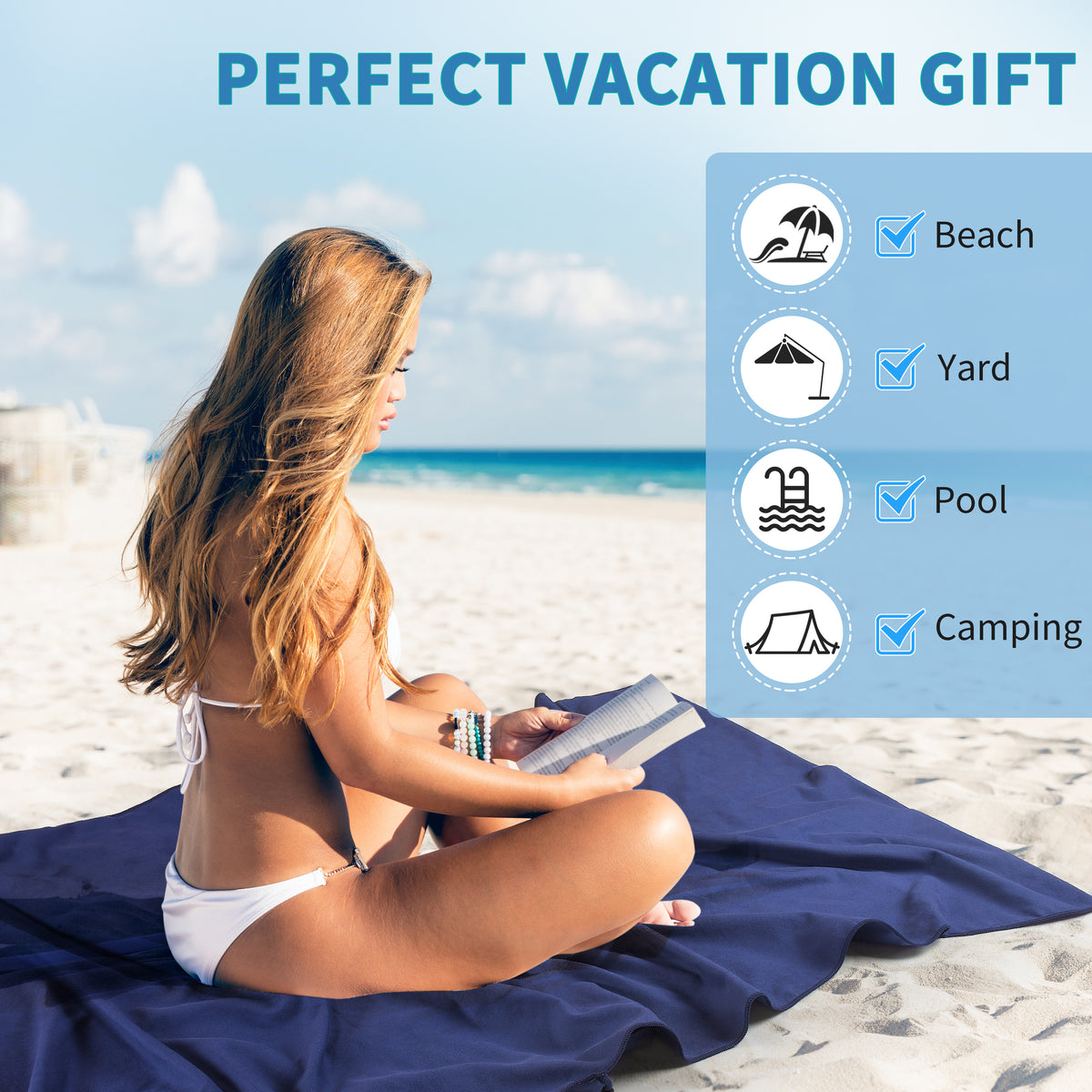 Tirrinia Portable Beach Lounge Chair Cover for Summer 31 x 73 detail view
